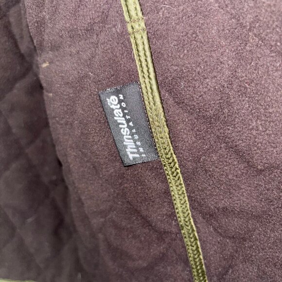 LL Bean Quilted Olive Green Riding Chore Barn Jacket Thinsulate Fleece Lined XL - Picture 9 of 16